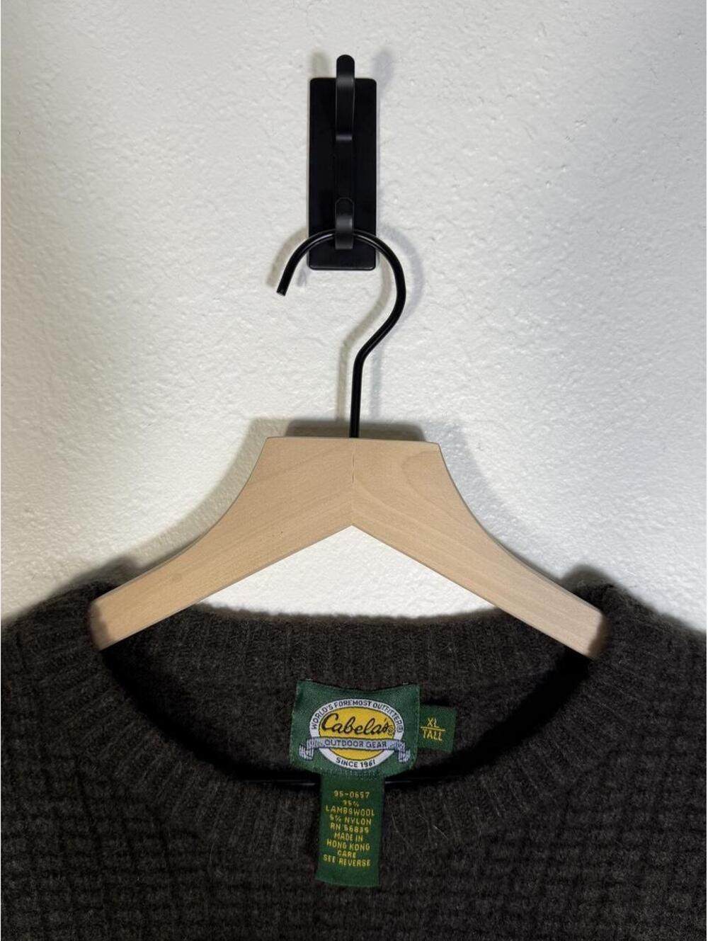 Cabela's Dark Brown Wool Pullover Sweater Size XL - Picture 3 of 6
